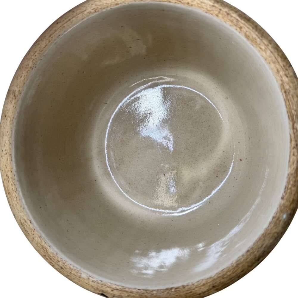 Red Wing Spongeware Crock Bowl 7” Decorative Ribbed Stoneware Speckled Vtg B - Picture 3 of 12